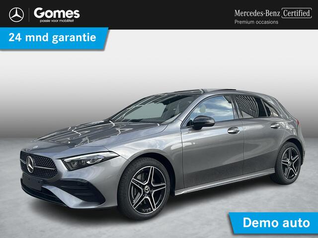 Mercedes-Benz A-Klasse n AMG | Night Pakket | Panoramadak | MULTIBEAM LED Koplampen | Stoelverwarming | Sfeerverlichting | Apple CarPlay | Android Auto | Sierdelen Lindehout Zwart | Elektrisch Inklapbare Buitenspiegels | Achteruitrijcamera | Parkeersensore