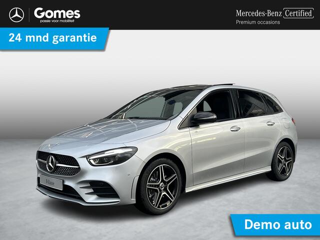 Mercedes-Benz B-Klasse n AMG | Night Pakket | Panoramadak | Trekhaak | DISTRONIC Afstandsassistent | Dodehoekassistent | MULTIBEAM LED Koplampen | Stoelverwarming | Sfeerverlichting | Apple CarPlay | Android Auto | Sierdelen Lindehout Zwart | Elektrische A