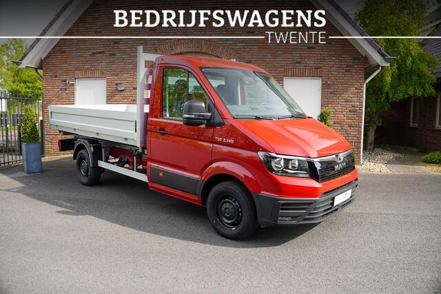 Man TGE 140 pk 3-Zijdige Kipper / Open Laadbak Airco Apple Carplay/App Connect, Cruise Control, 3-Zits, LxBxH 350x204x40 cm, BPM vrij