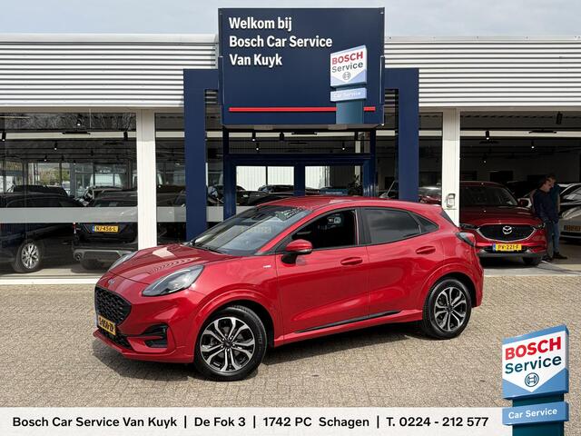 Ford Puma ost Hybrid ST-Line / 125 Pk / Automaat / Dealer-Onderhouden / Digitaal Dashboard / LED / DAB / Navi / Apple-Carplay&Android-Auto / Stoel+Stuurverwarming / Draadloze telefoonlader / Airco / Cruise-Control / Lane-Assist / ELKTR-Pakket / PDC Achter