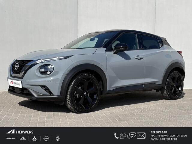 Nissan Juke ekna / Fabrieksgarantie t/m 12-2027 / All Season Banden / Adaptief Cruise Control / 19" lichtmetalen velgen / 360 Graden Camera / Draadloze Telefoonlader / Voorruitverwarming / Stoel & Stuurverwarming / Dode Hoek Detectie /