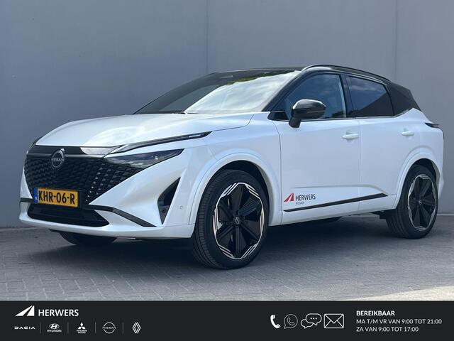 Nissan Qashqai Design / Panoramadak / Stoel- en Stuurverwarming / Verwarmde Voorruit / Leder/Alcantara Bekleding / Google Maps Navigatie / 360 Graden Camera / 20 Inch Wielen /