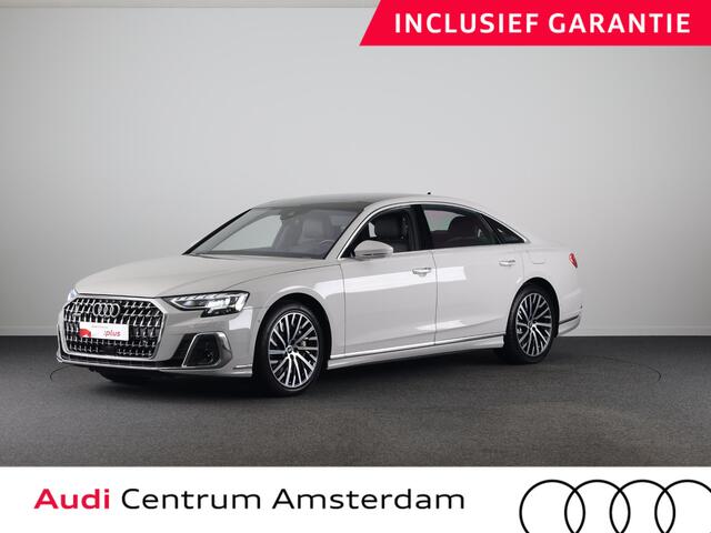 Audi A8 e quattro Lang 462 pk Tiptronic | Verlengde garantie | Navigatie | Panoramadak | Parkeersensoren (Park assist) | Rondomzicht camera | Stoelverwarming/ventilatie/massage v/a | B&O Soundsystem |