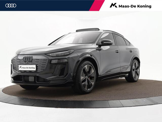 Audi Q6 ck e-tron S edition performance 100 kWh / 306pk · SOH 97,5% · Panoramadak · 360 Camera · Inklap. Trekhaak · Stuur- & Stoelverwarming · Elek. Voorstoelen + Geheugen & Massage · Garantie t/m 17-06-2030 of 100.000km