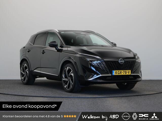 Nissan Qashqai onic Tekna Plus | BOSE audio | Stoel, stuur en voorruitverwarming | Lederen bekleding | Elektrisch vertelbare voorstoelen | 360° camera | 20" LMV |
