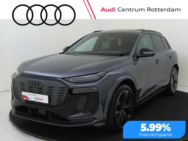 Audi Q6 ron SQ6 quattro 100 kWh | Panoramadak | Luchtvering | Bang & Olufsen | Warmtepomp | Lederen bekleding 'Valcona' | Display passagierszijde | 360 camera | Stoelverwarming voor en achter |