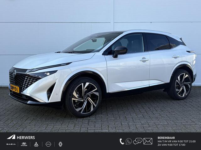 Nissan Qashqai kna Plus / ¤2.500,- Nissan Voorraadvoordeel / Nieuw uit Voorraad Leverbaar / Stoel- en stuurwielverwarming / Voorruitverwarming / Massagestoelen / Leder interieur / Panoramadak / BOSE