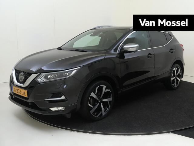 Nissan Qashqai a + | airco automatisch | Apple Carplay/Android | cruise control adaptief | LED koplampen | lederen bekleding | lichtmetalen velgen 19" | navigatiesysteem full map | panoramadak |